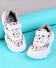 Cute Walk by Babyhug Sports Shoes With Velcro Closure Dino Print - White