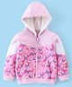 Babyhug 100% Cotton Full Sleeves Butterfly Printed SweatJacket with Hood - Pink