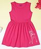 ZION Premium Cotton Knitted Sleeveless Deer Printed Casual Dress - Pink