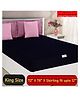 Mattress Protector Water Proof Terry Cotton Noiseless Soft Breathable Fit Mattress Protector - Dark Blue