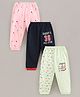 Mini Donuts Full Length Lounge Pants Kites Print Pack of 3 - Green Peach Navy