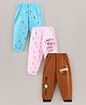 Mini Donuts Full Length Lounge Pants Trees Print Pack of 3 - Blue Pink Brown