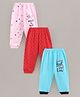Mini Donuts Full Length Lounge Pants Airplanes Print Pack of 3 - Blue Red Light Pink