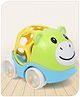 Babyhug Premium Hippo Free Wheel Car Cum Green Rattle Toy| Fun, Flexible, and Soothing Rattle Toy for Kids|Gifting Toy| Child Safe Material| Improves Motor Skills| Early Development Toys for 3+ Years| Non-Toxic| BIS Certified