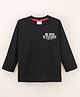 Grab It Full Sleeves Knitted T-Shirt Text Print - Black