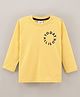 Grab It Full Sleeves Knitted T-Shirt Text Print - Musky Yellow