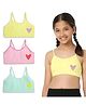 Plan B Heartthrob Placement Printed Pack of 3 Training Bras - Pink Green & Lemon