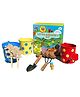 Lattooland Little Gardeners Kit A Complete Gardening kit for Kids |Flower growing set for Kids with Child-sized watering can, 2 garden tools, 2 planters, seeds, soil, and plant markers |Without jute bag