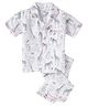babywish Half Sleeves Giraffe Printed Night Suit - White