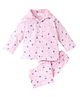 babywish 100% Cotton Full Sleeves All Over Honey Bees Printed Night Suit - Pink