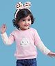 Babyoye Full Sleeves Fur Sweatshirt Kitty Embroidery- Pink