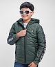Pine Kids Full Sleeves Padded Jacket with Hood for Moderate Winter - Olive Green