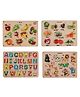 MINDMAKER - Wooden Puzzle with Knobs Puzzle for Kids Animal Alphabet Vegetable & Fruit - 54 pieces