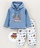 Cucumber Full Sleeves Night Suit Racing Print - Blue Light Blue