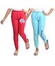 Clothe Funn Pack Of 2 Girl Gang & Awesome Text Placement Print Track Pants - Fuchsia Pink & Sky Blue