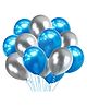 Balloon Junction Metallic Balloons Pack of 50 - Dark Blue & Silver