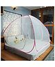 Evafly Foldable Mosquito Net Flexible for Double Bed with 2 Window Zip Door - Pink