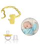 Safe-O-Kid Pacifier With Chain And Clip - Yellow