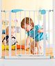 Safe-O-Kid Adjustable One-Year Warranty Baby Safety Gate (75-105 cm)  Durable Metal Child Gate for Kids, Dog Gate, Baby Gate with 2-Way Auto-Close, Secret Lock, No Drill Required (Blue)