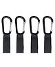 Safe-O-Kid Metal Non-Slip Buggy Clips & Universal Stroller Hook For Bag Holder Pack of 4 - Black