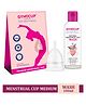 GynoCup Reusable Menstrual Cup for Women  Medium Size  With Menstrual Cup Wash 100ml 100% Medical Grade Silicone  12 Hrs. Wearable  no leakage  Ultra Soft Odor & Rash Free  FDA approved (Medium)