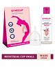GynoCup Reusable Menstrual Cup for Women  Small Size  With Menstrual Cup Wash 100ml 100% Medical Grade Silicone  12 Hrs. Wearable  no leakage  Ultra Soft Odor & Rash Free  FDA approved (Small)