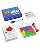 Happy Hues Wooden Tangram With Alphabet Writing Wipeable Card Learning & Creative Puzzle 3D Puzzle Road Trip Game IQ brain Teaser Toys - Multicolor
