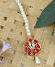 Asthetika Kundan Stone Pearl Maang Teeka - Red