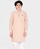 CAVIO Full Sleeves Embroidery Work Detail Kurta With Pyjama - Pink