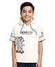 CAVIO Half Sleeves Tiger Printed Hooded T Shirt - White