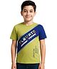 CAVIO Half Sleeves Elevate Text Diagonal Placement Print Print Tee - Green