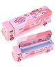 Crackles Unicorn Bus Shape Metal Dual Compartment Pencil Box With Sharpener For Boys And Girls Perfect For Children Gifting ( Colour May Vary)