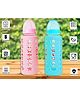 The Little Lookers High Borosilicate Glass Feeding Bottle with soft Flow control & Anti Colic Nipple (Pack of 2)