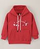 Grab It Full Sleeves Hoodie Text Print - Red