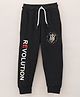 Grab It Cotton Knit Full Length Lounge Pant Text Print - Black
