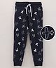 Grab It Full Length Cotton Lounge Pants Air Plane Print- Navy Blue