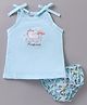 Cucumber Singlet Sleeves Unicorn Printed Inner Wear Set - Blue
