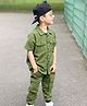 Cherry Crumble By Nitt Hyman Half Sleeves Gingham Chequered Shirt & Pants Set - Green