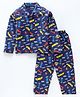 Fido Full Sleeves Night Suit Skateboard Print- Navy Blue