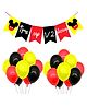 Funcart Mickey Birthday Balloon And Banner Decoration Multicolor - Pack Of 51