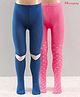 Honeyhap Premium Cotton Elastane Footed Tights With   Anti-Microbial  Finish Pack of 2 - Blue Pink