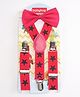Babyhug Bow and Suspender Set Star Printed - Dark Pink