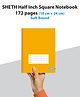 SHETH 1/2 inch Medium Square Ruled A5 Size 18 cm X 24 cm 172 Pages Notebooks Pack of 12 - English