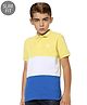 Jack & Jones Junior Half Sleeves Striped T-Shirt -Yellow Blue & White
