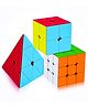 New Pinch High-Speed Smooth Stickerless Rubik Cubes Pack of 3 - Multicolour