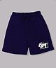 KAVEE Mischievous Panda Placement Print 100% Cotton Biowashed Shorts - Blue