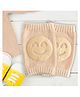 Bembika Baby Kneepad Breathable Smiley Face Baby Knee Pads for Crawling Baby Knee Protector- Khaki