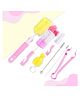 Bembika Baby Bottle Brush Baby Feeding Bottle Cleaner Brush 7 Piece - Pink