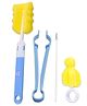 Bembika Baby Bottle Brush Baby Feeding Bottle Cleaner Brush 4 Piece - Blue