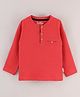 GRO Cotton Knit Full Sleeves T-Shirts Solid - Red